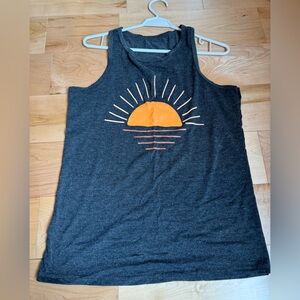 Gray Camisole with Orange Sun Graphic